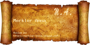 Merkler Anna névjegykártya